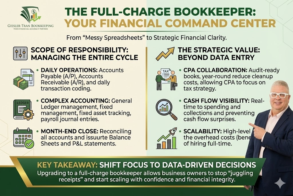 Full-Charge Bookkeeper Guide: Value & Duties Infographic Thumbnail