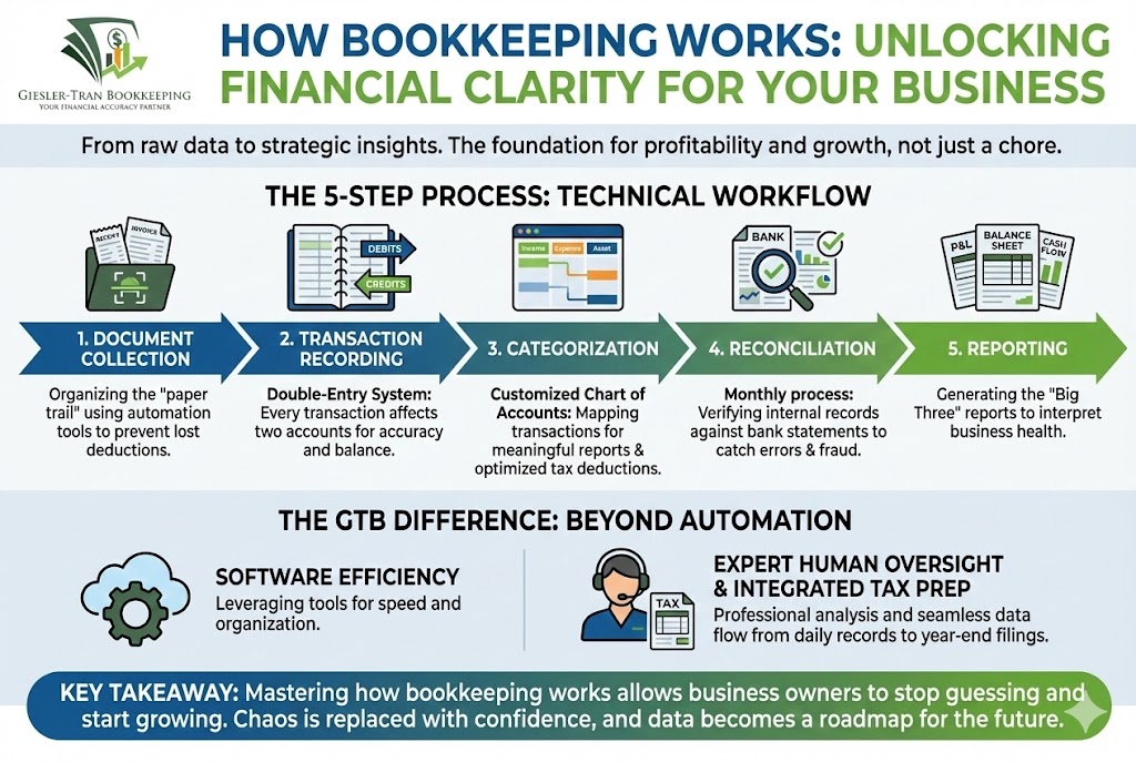 How Bookkeeping Works: The Ultimate Business Guide Illustration
