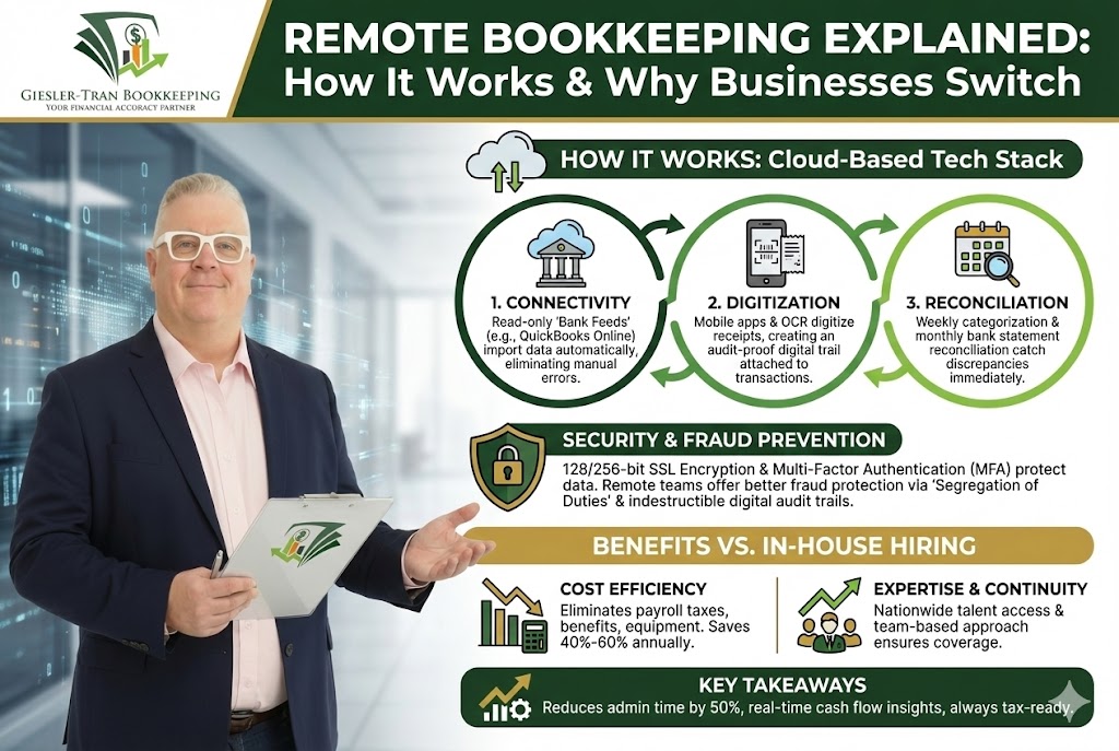 Remote Bookkeeping: How It Works & Why Businesses Switch Illustration Thumbnail