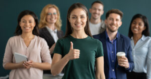 Business owner reviewing website trust scores on a laptop with a ScamAdviser warning and verification checklist.