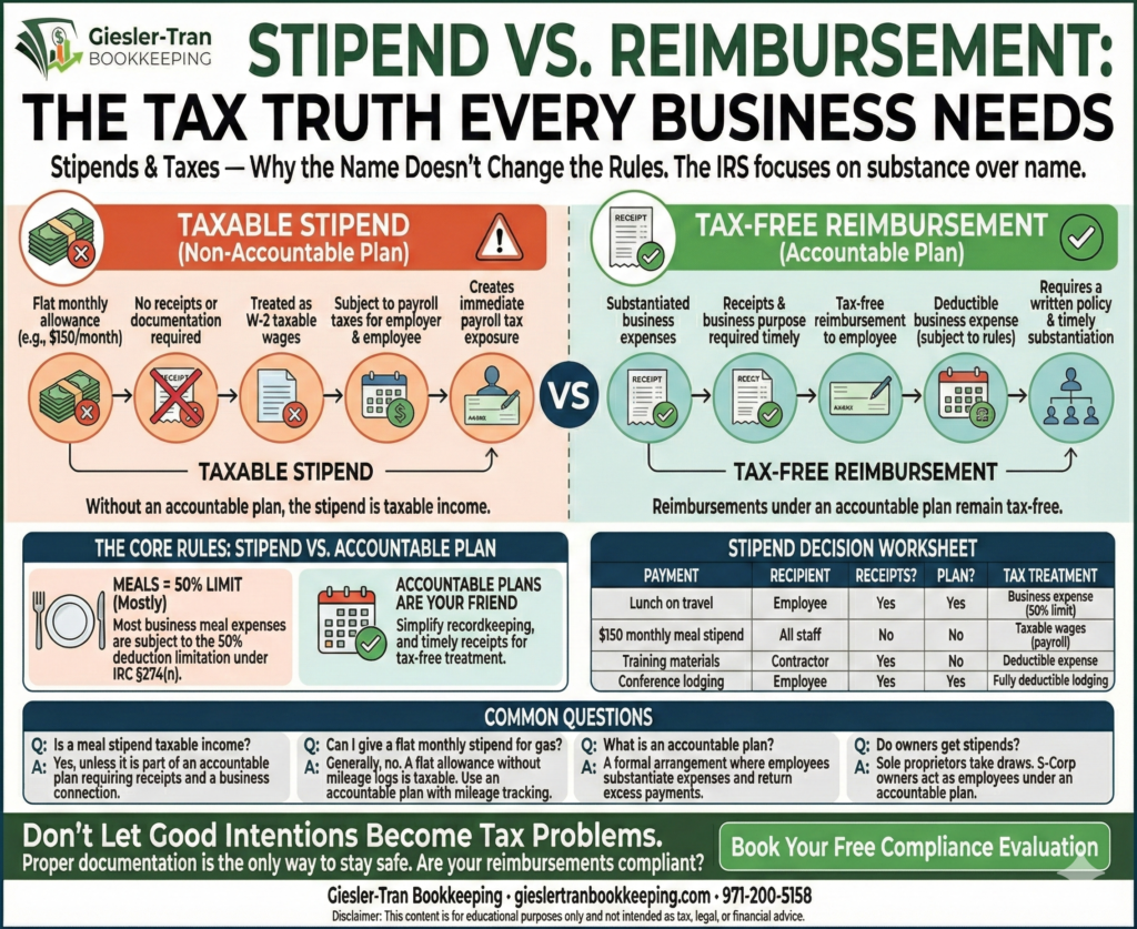 Stipend Rules: Tax Truths & Accountable Plans Illustration