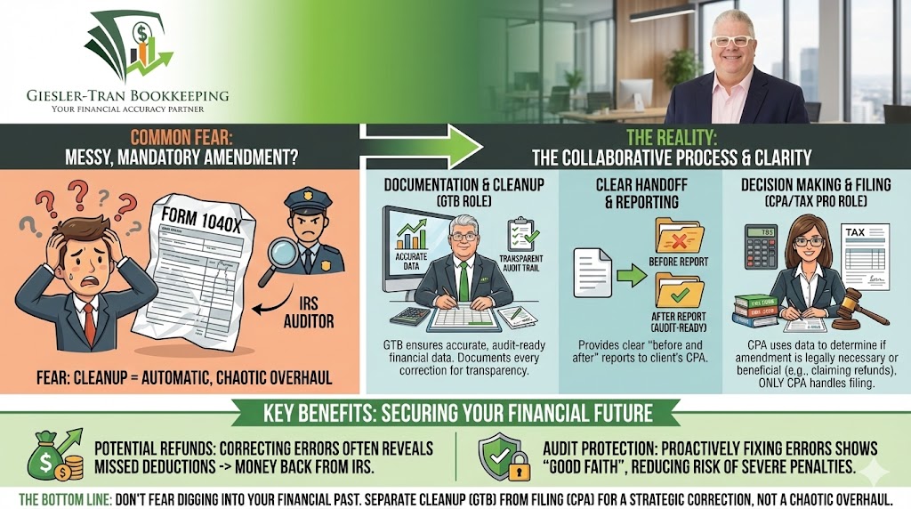 Past Tax Filings: Will Cleanup Require Amending? Infographic Thumbnail