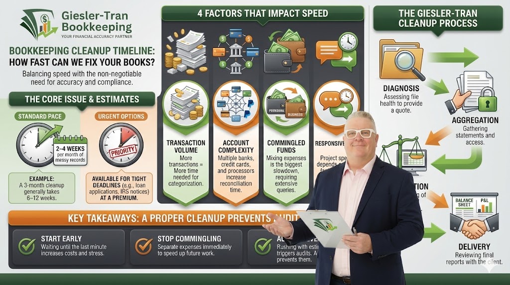 Bookkeeping Cleanup Timeline: How Fast Can We Fix It? Infographic Thumbnail