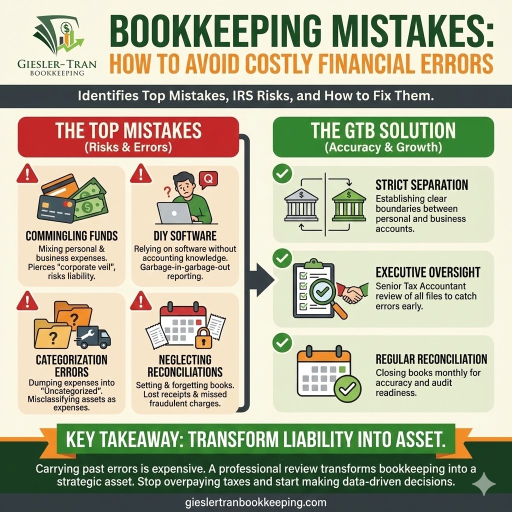 Bookkeeping Mistakes: Stop Losing Money Now Infographic