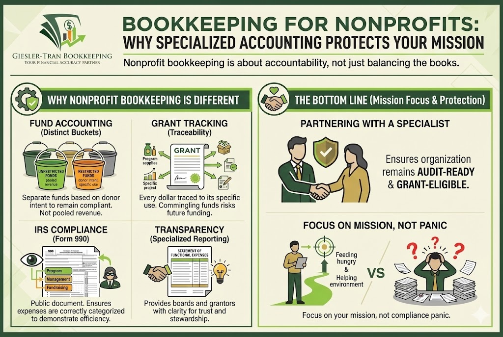 Bookkeeping for Nonprofits: Expert Fund Accounting Infographic