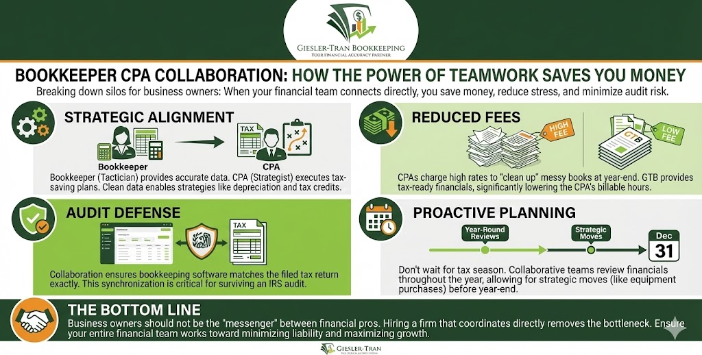 Bookkeeper CPA Collaboration: A Tax-Saving Strategy Infographic