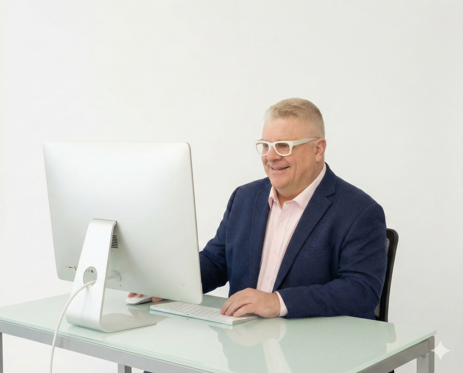 Brian preparing audit-ready chart of accounts on computer