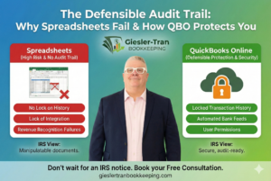 Defensible Audit Trail: Spreadsheets vs. QuickBooks Illustration Thumbnail
