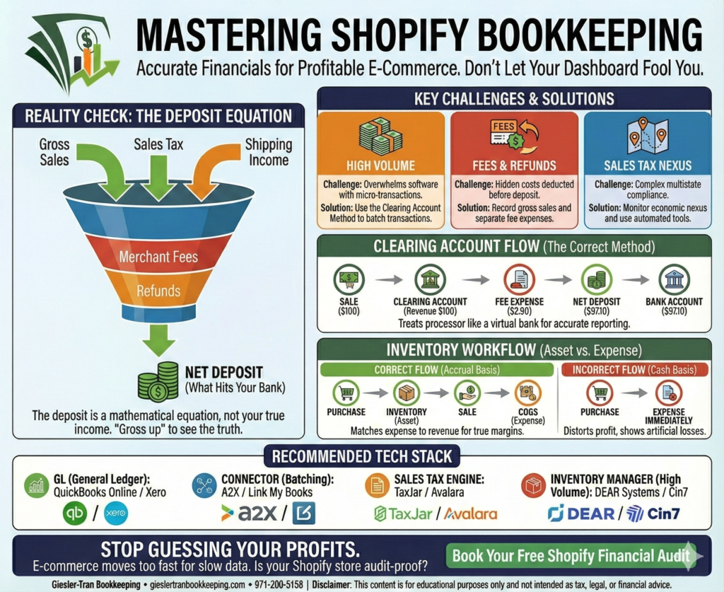 Shopify Bookkeeping: Master E-Commerce Financials Illustration