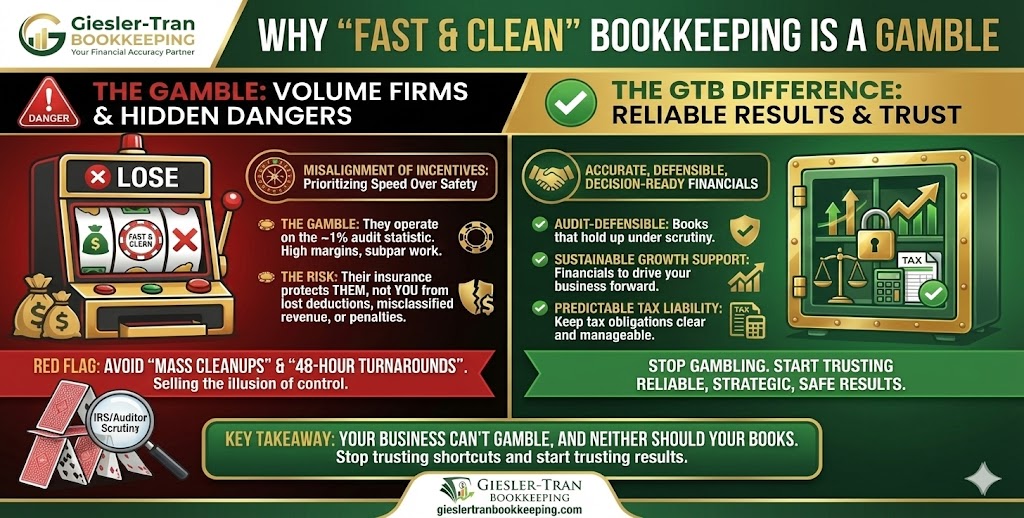 Fast & Clean Bookkeeping: The Hidden Dangers Illustration