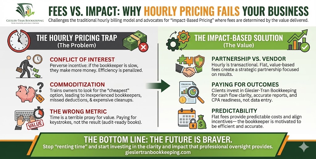 Bookkeeping Fees Explained: Cost vs. Impact Infographic