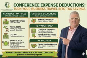 Conference Expense Deductions: Maximize Business Travel Infographic Thumbnail