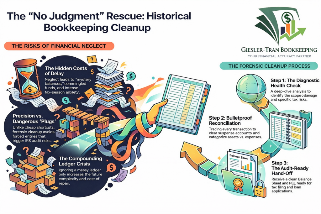Historical Bookkeeping Cleanup Infographic