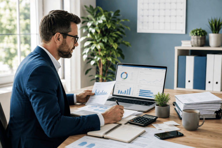 QuickBooks for small business accounting dashboard with bookkeeping reports, invoices, payroll, and financial analytics.