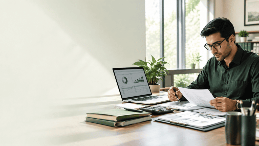 Leading tax accountants reviewing small business financial records