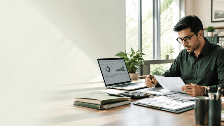 Leading tax accountants reviewing small business financial records